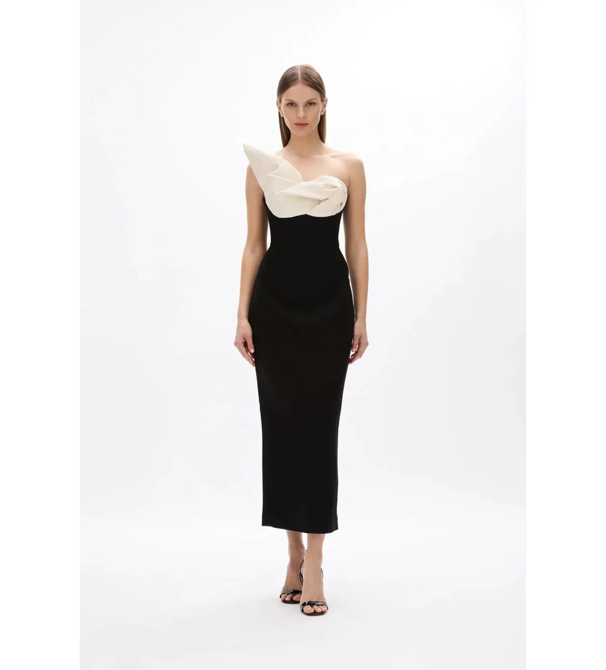 Rachel Gilbert Cassidy Midi Dress Black/Coconut Size AU 6 for rent on The Volte - main image