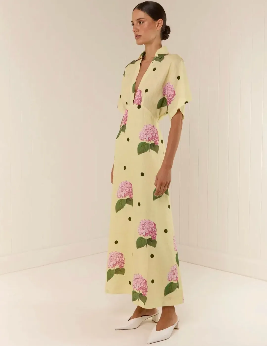 Palm Noosa Jasmine Dress Yellow Floral Size 10  for rent on The Volte - main image