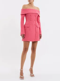 Rebecca Vallance Montana Off Shoulder Mini Dress Rose Pink Size 10 for rent on The Volte - image 1