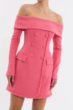 Rebecca Vallance Montana Off Shoulder Mini Dress Rose Pink Size 8 for rent on The Volte - image 2