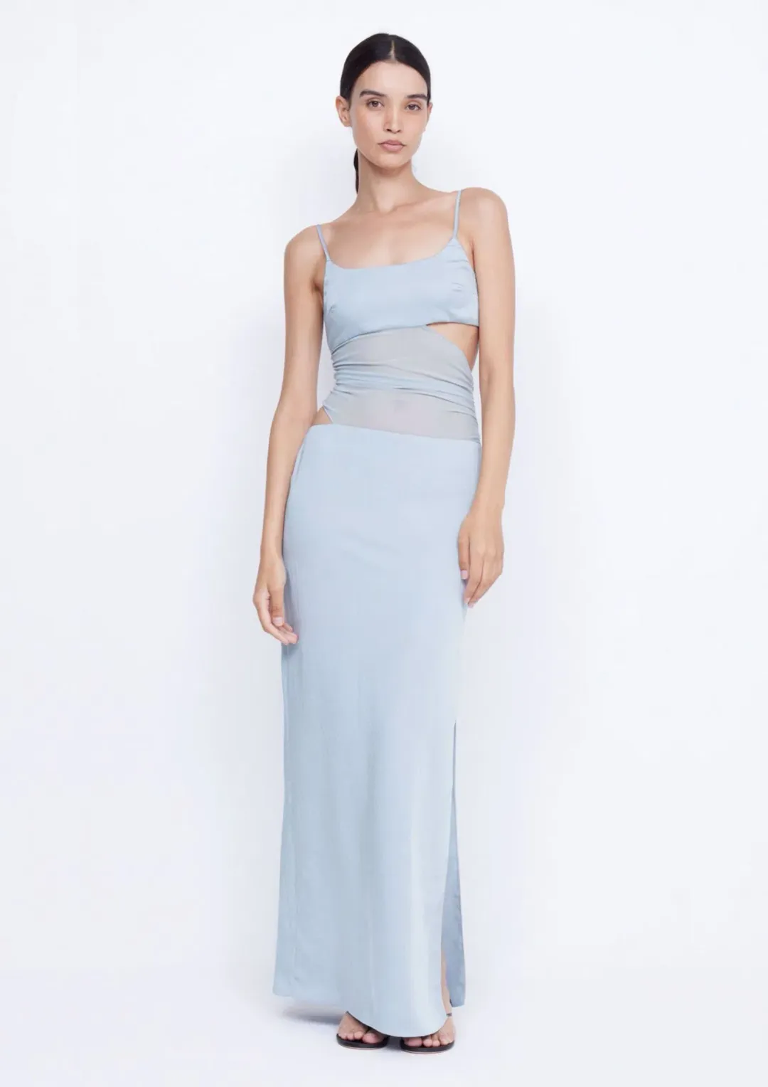Bec & Bridge Mari Lou Asym Maxi Dress Dove Blue Size 8 for rent on The Volte - main image