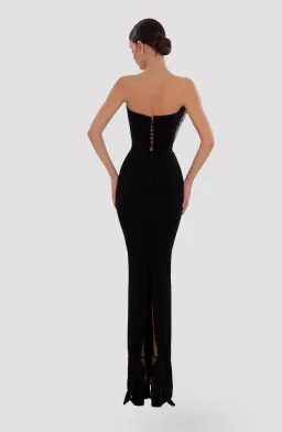 Ablina Dyla Embroidered Corset Black Dress Size 8  for rent on The Volte - image 2
