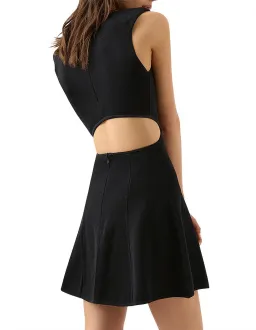Aje Lena Cut Out Knit Mini Dress Black Size 10 for rent on The Volte - image 4