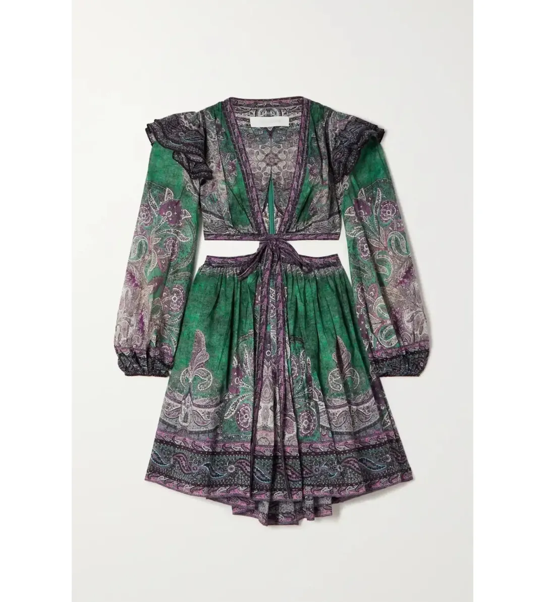 Zimmermann Anneke Ruffle Mini Dress Floral Size 1/AU 10 for rent on The Volte - main image