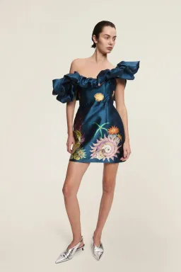 Alemais Dorian Mini Dress Navy Size AU 12 for rent on The Volte - image 1