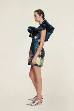 Alemais Dorian Mini Dress Navy Size AU 14 for rent on The Volte - image 3