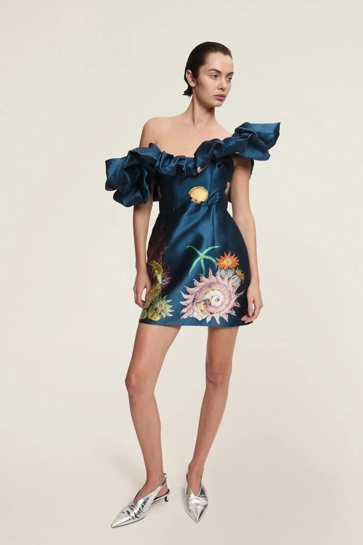 Alemais Dorian Mini Dress Navy Size AU 14 for rent on The Volte - main image