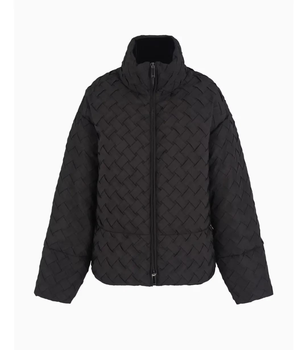 Emporio Armani Full-Zip Jacket in Woven Technical Fabric Black Size IT 48 / AU 16 for rent on The Volte - main image