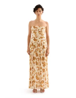 Nude Lucy Roshanne Mesh Maxi Dress Cream Floral Size XS / AU 6 for rent on The Volte - image 1