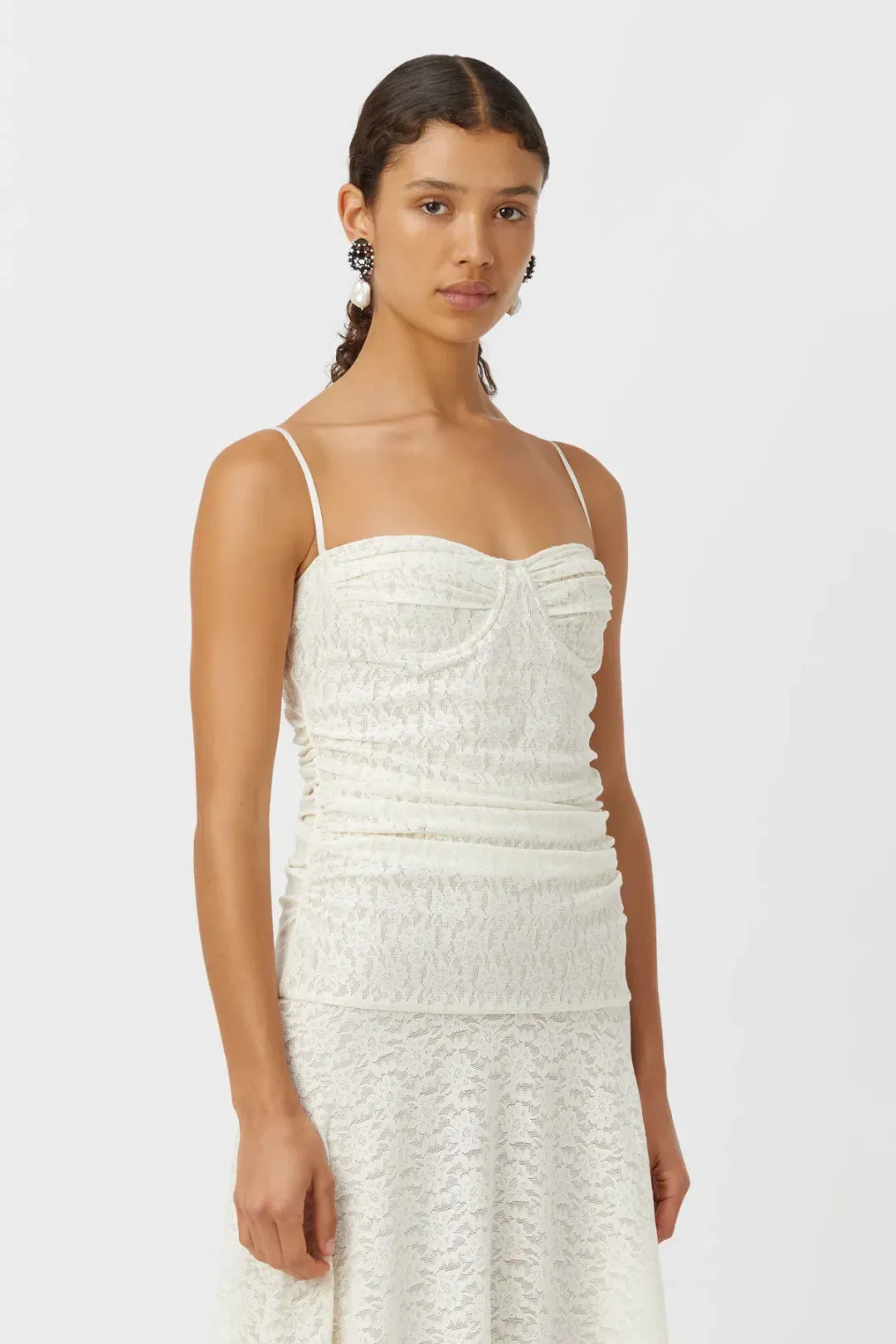 Camilla & Marc Camille Lace Maxi Dress Cream Size 8 for rent on The Volte - main image