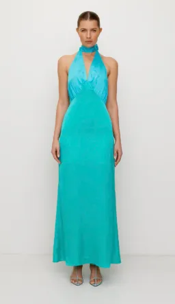 The Wolf Gang Oahu Slip Maxi Dress Aquamarine Size L/AU 12  for rent on The Volte - image 1