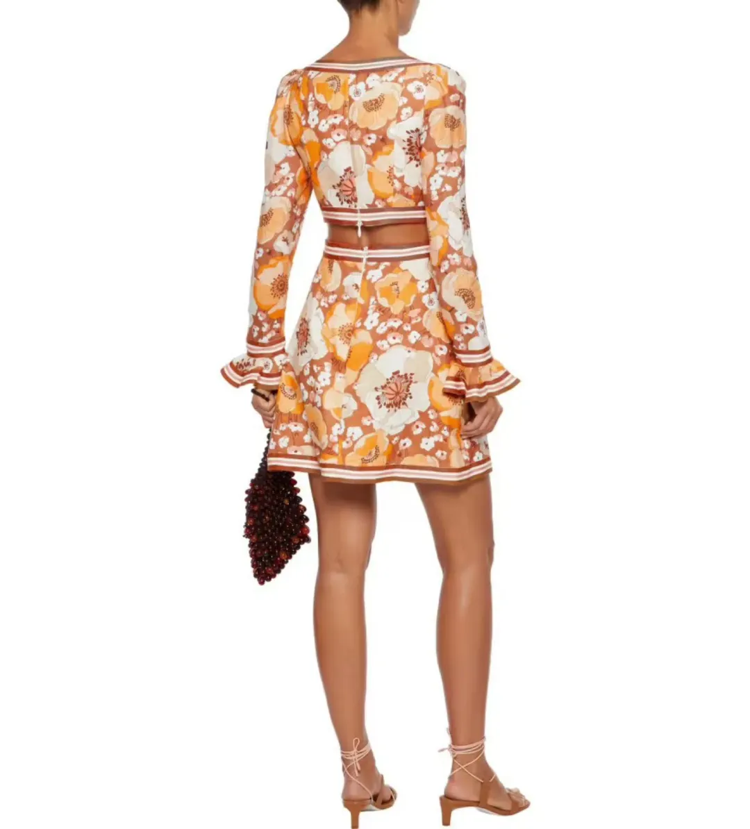 Zimmermann Super Eight Ribbon Mini Dress in Toffee Poppy Size 3 for rent on The Volte - main image