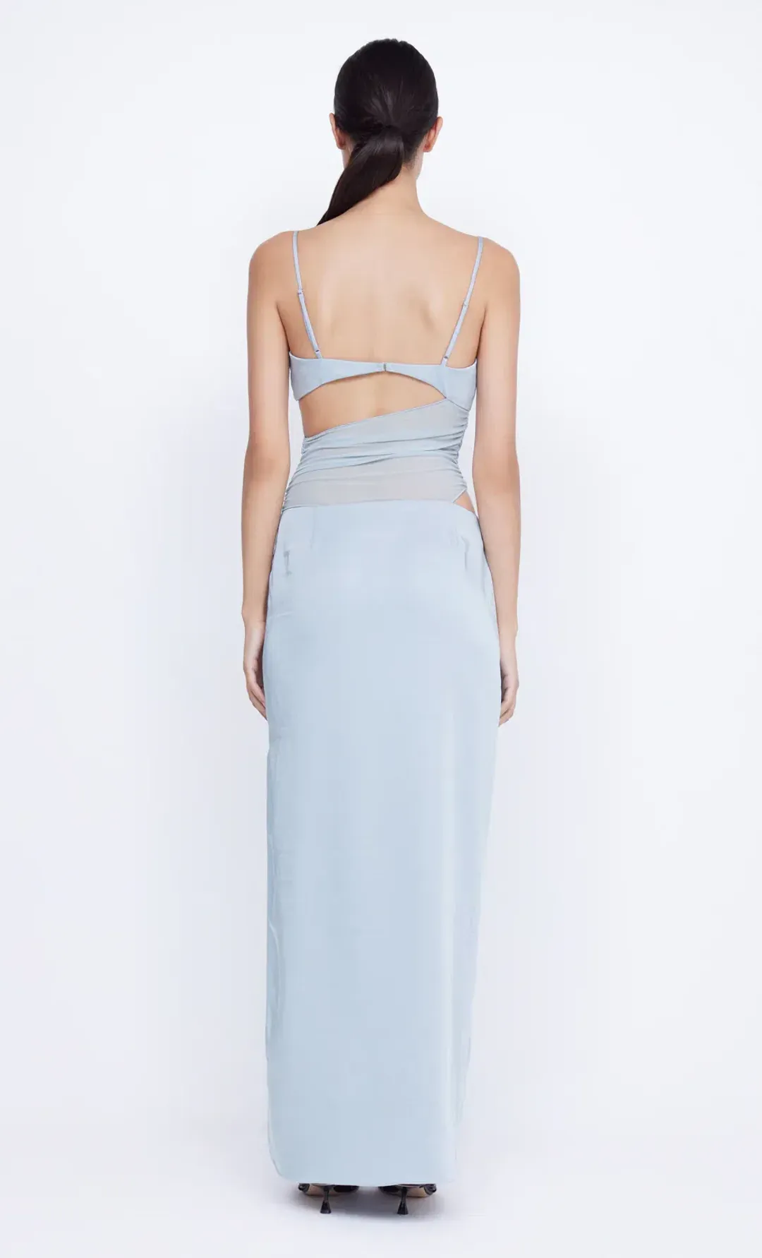 BEC & BRIDGE MARI LOU ASYM MAXI DRESS DOVE BLUE SIZE AU 8 for rent on The Volte - main image