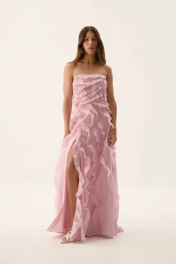 Aje Allairie Maxi Gown Chalk Pink Size AU 8 for rent on The Volte - image 1