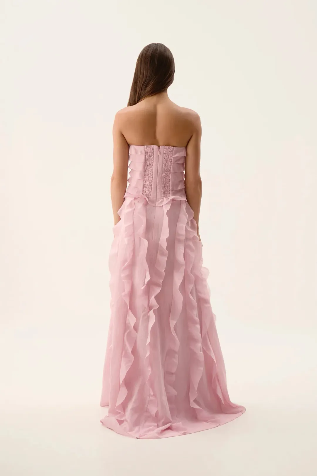 Aje Allairie Maxi Gown Chalk Pink Size AU 8 for rent on The Volte - main image