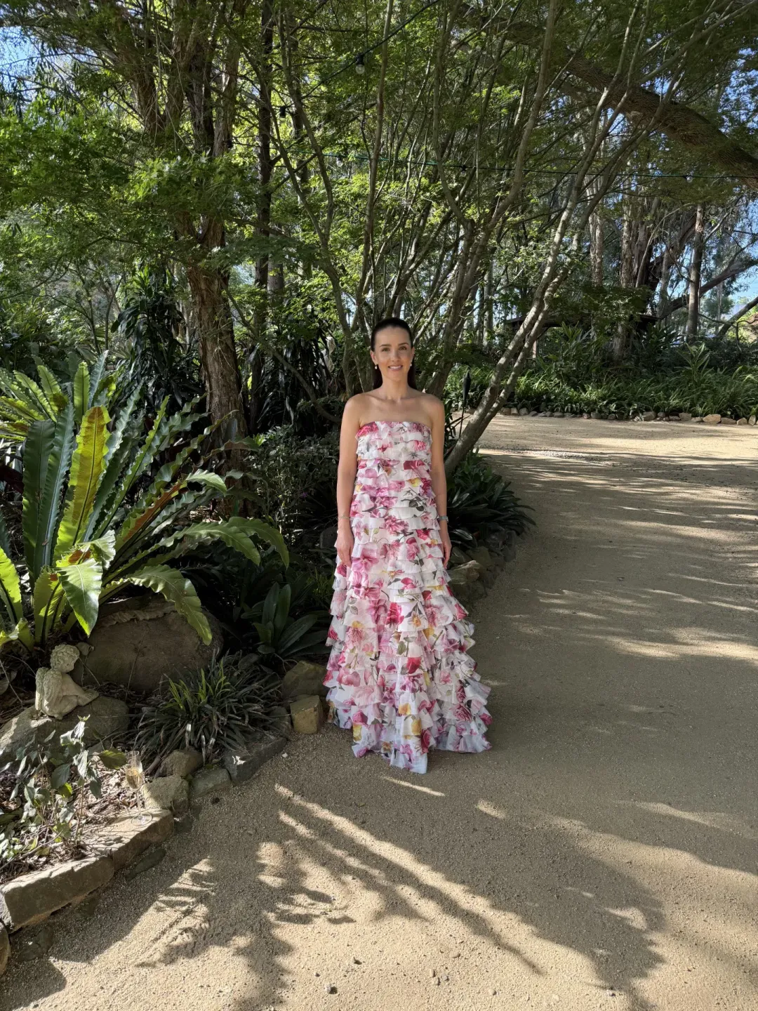 AJE Fleur Pleated Gown Collage Floral (Size 8) for rent on The Volte - main image