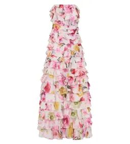 AJE Fleur Pleated Gown Collage Floral (Size 8) for rent on The Volte - image 5