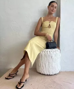 Camilla and Marc Brixton Midi Dress Mustard Yellow Size 12 for rent on The Volte - image 3