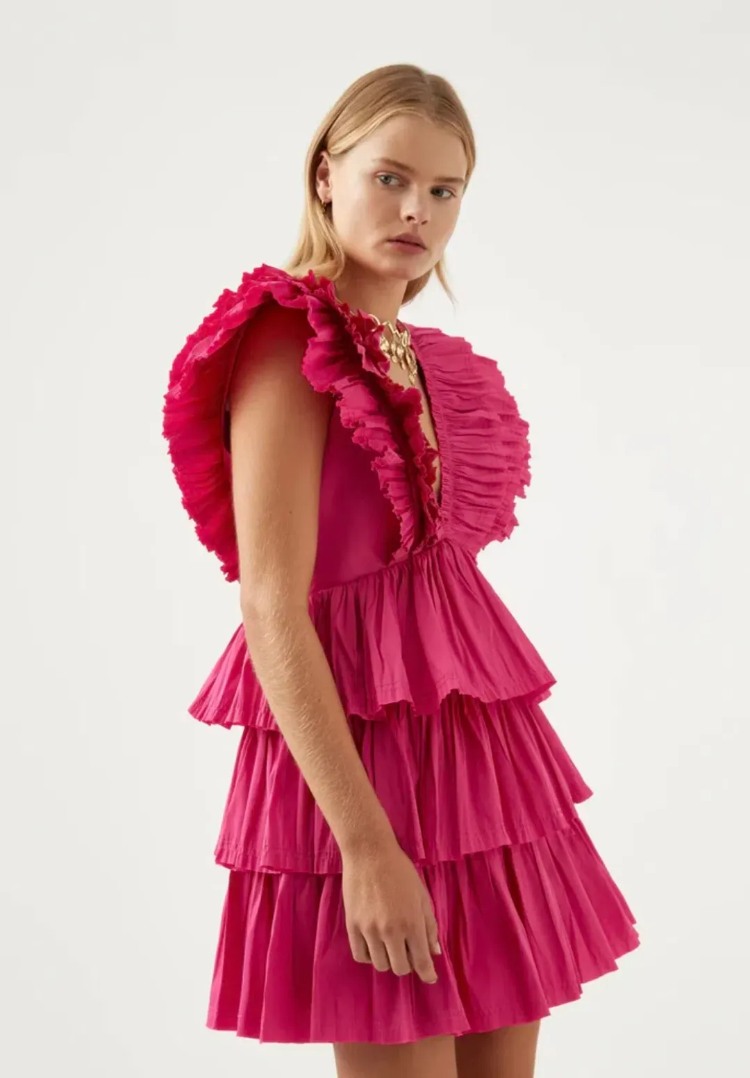 Aje. Rhythmic Frilled Mini Dress AU 6 for rent on The Volte - main image