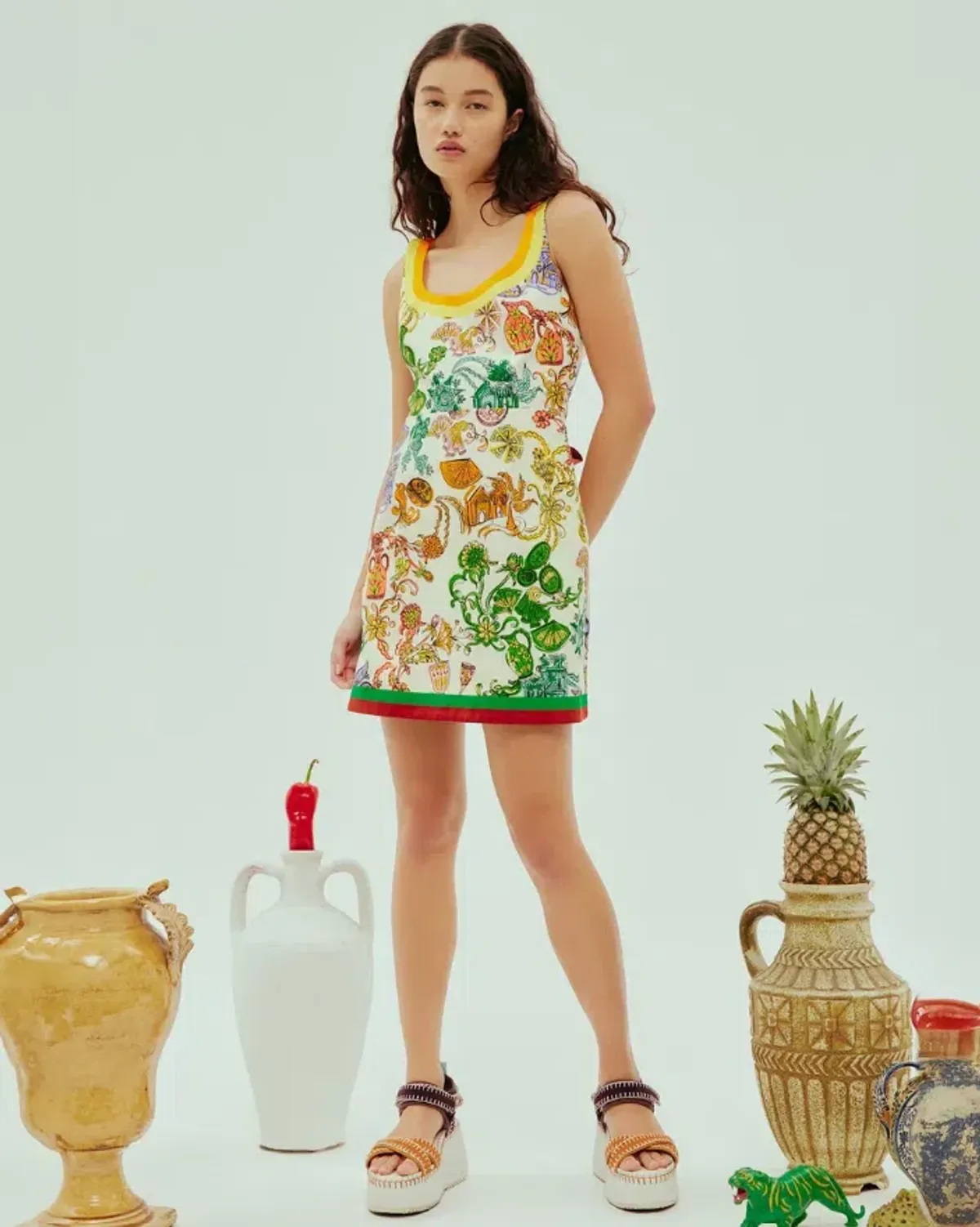 Alemias Fiesta Mini Dress Print Size 12 for rent on The Volte - main image