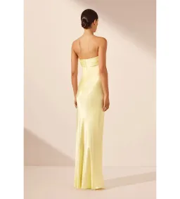 Shona Joy La Lune in Yellow Strapless Dress Size AU 8 for rent on The Volte - image 4