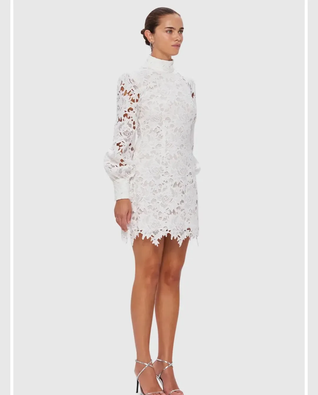 Leo Lin Isla Lace Mini Dress Snow Size 12 for rent on The Volte - main image