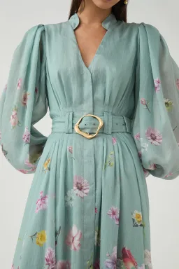 Aje Fleur Shirt Dress Mist Collage Floral Size 12 for rent on The Volte - image 4