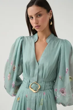 Aje Fleur Shirt Dress Mist Collage Floral Size 12 for rent on The Volte - image 5