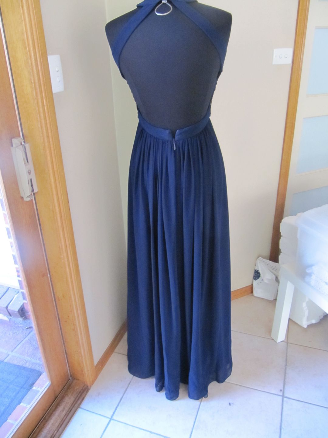 Bariano Embelished cut out gown Dress Navy Size 10 for rent on The Volte - main image