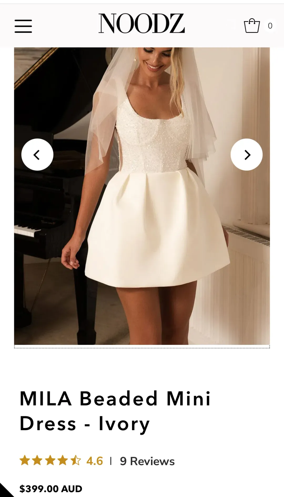 MILA beaded mini dress - L - NOODZ boutique for rent on The Volte - main image