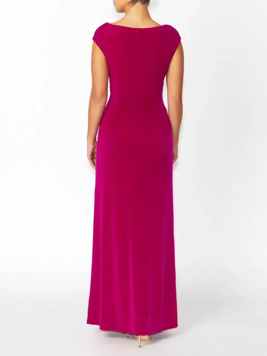 Anthea Crawford Tiffany Fuchsia Jersey Maxi Gown Fuchsia Size 14   for rent on The Volte - main image