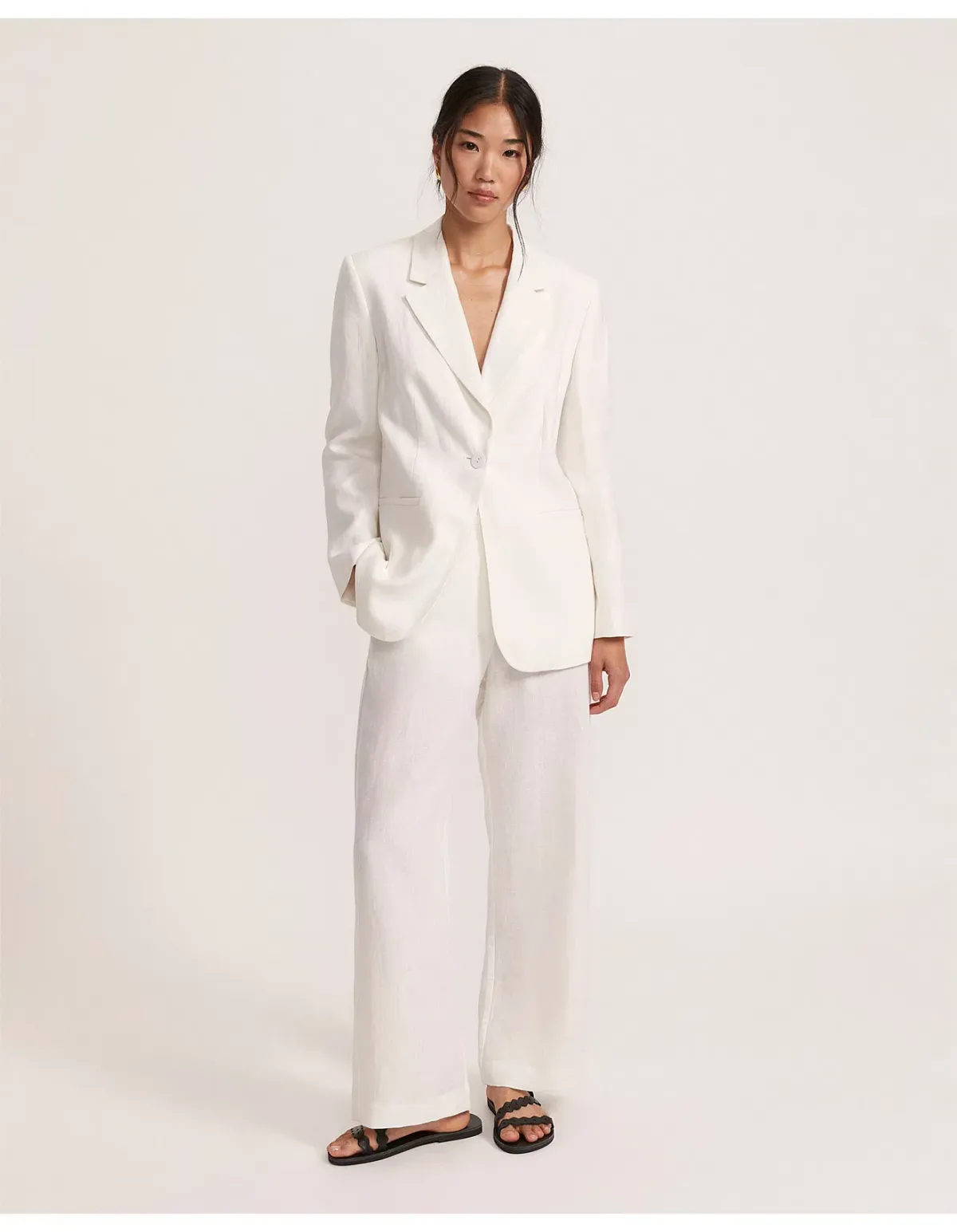 Saba Lila Linen Jacket White Size AU 8 for rent on The Volte - main image
