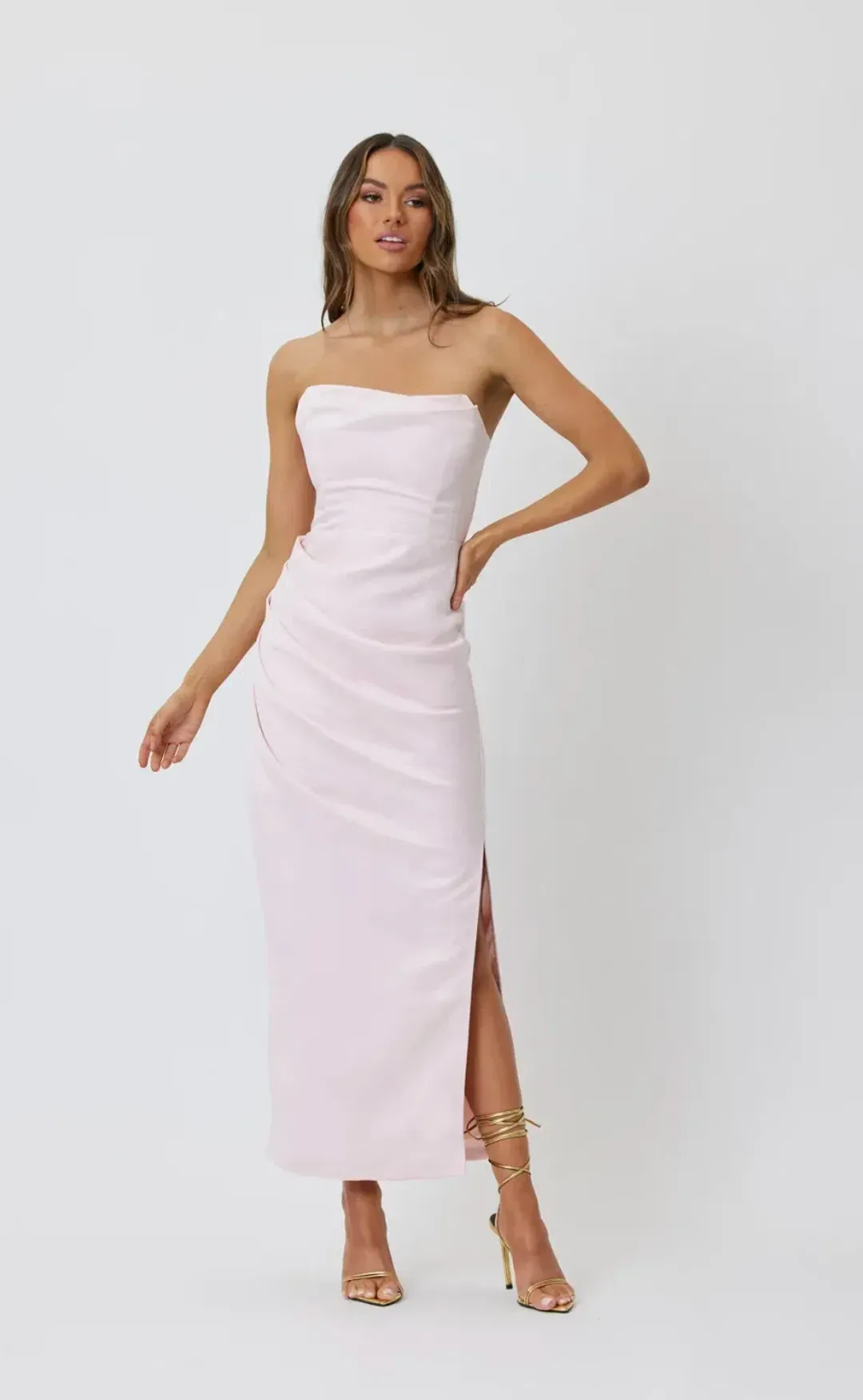 Bianca & Bridgett Evelyn Dress Blush for rent on The Volte - main image