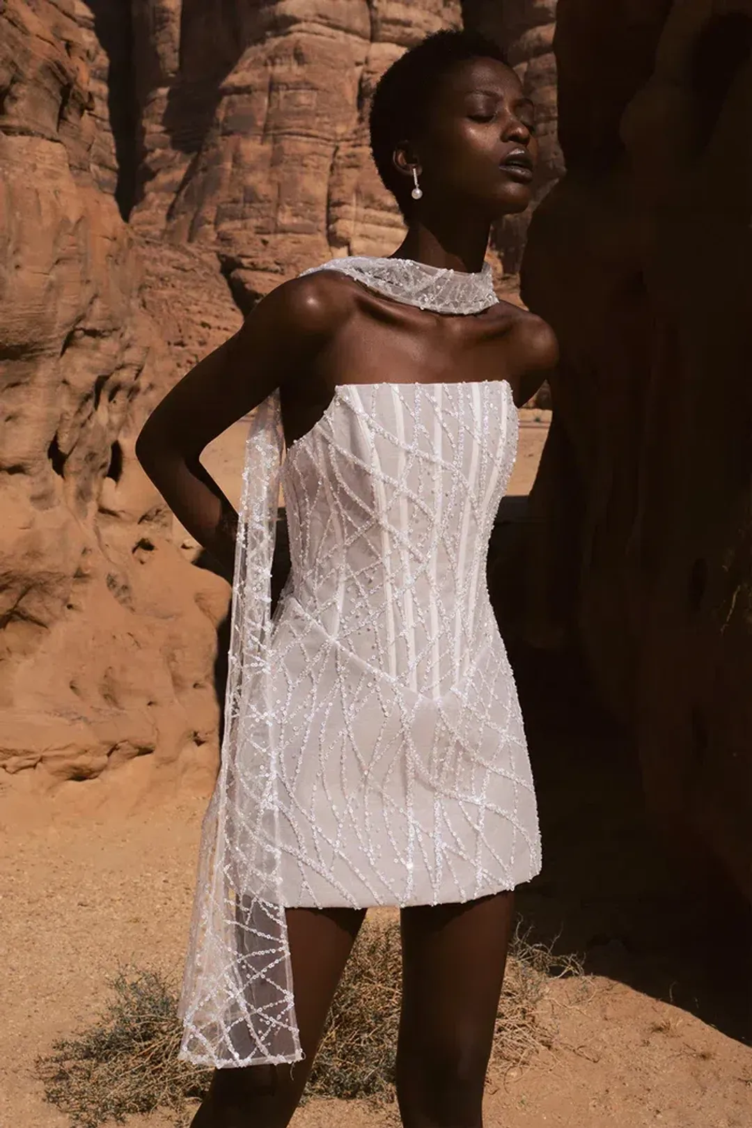 ELIYA THE LABEL Leora Dress and Ayla Beaded Scarf Size M for rent on The Volte - main image