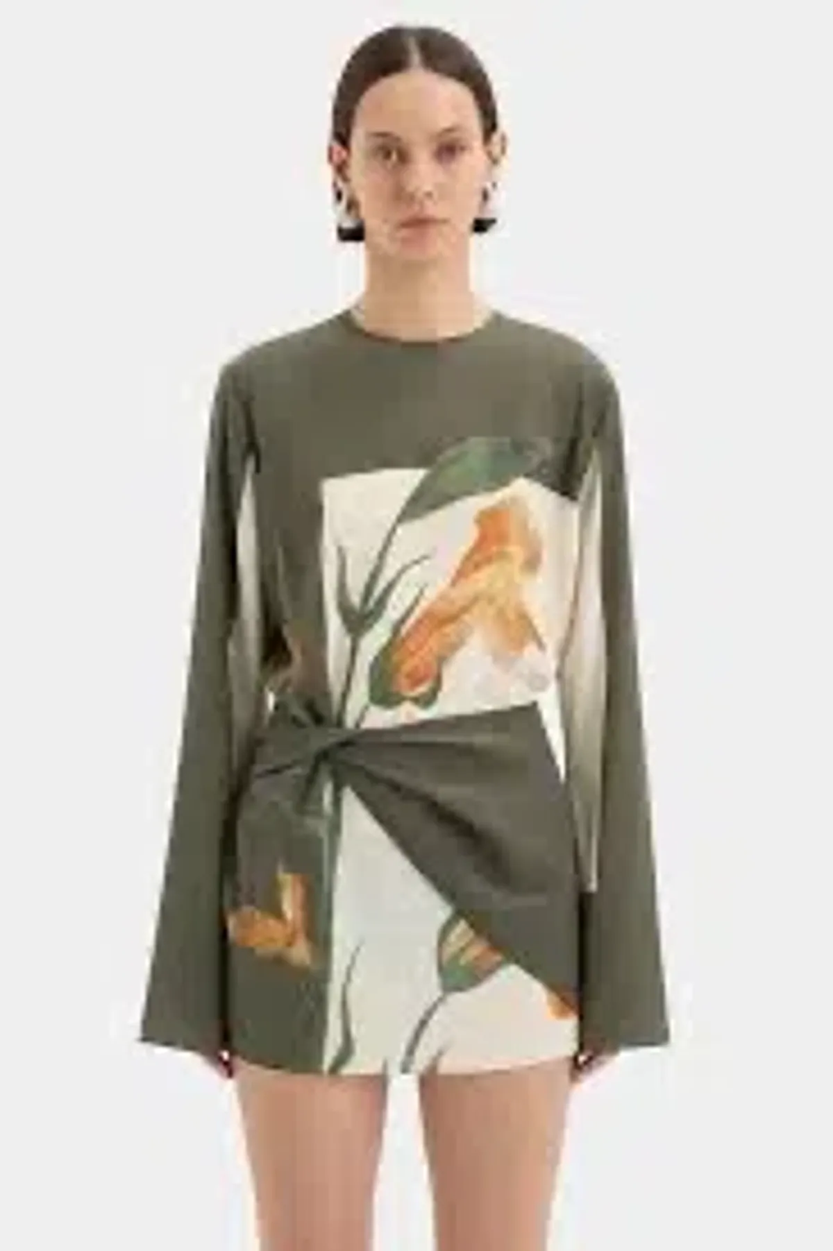 Sir The Label Constance Twist Mini Dress Print Size 2 for rent on The Volte - main image