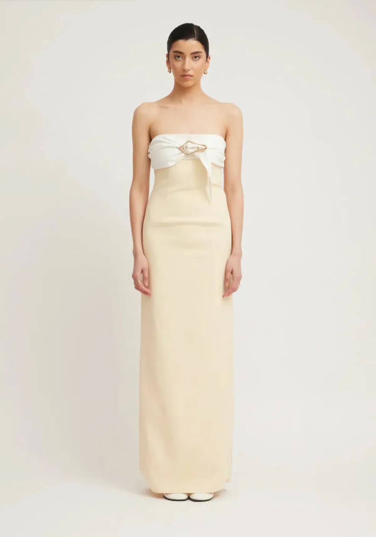 Tojha Kasai Dress Lemon/Ivory Size S / AU 8 for rent on The Volte - main image