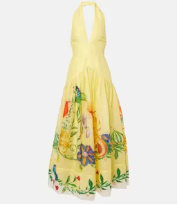 Alemais Dahlia Halter Maxi Dress Gown in Yellow Size  AU 14 for rent on The Volte - image 4