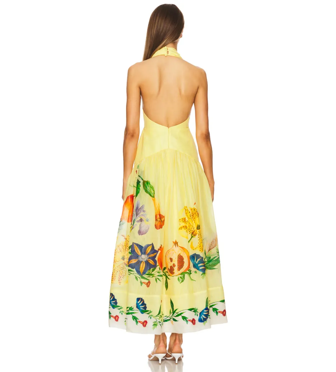 Alemais Dahlia Halter Maxi Dress Gown in Yellow Size  AU 14 for rent on The Volte - main image