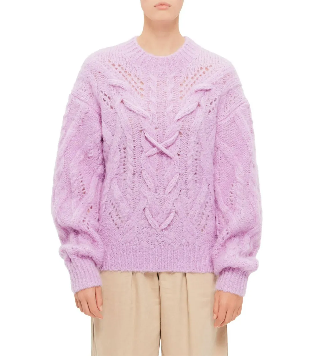 Isabel Marant Eline Chunky Knit Sweater Lilac Size 10/38 for rent on The Volte - main image