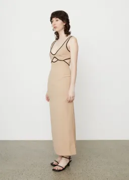 Wynn Hamlyn Burn Out Bodice Dress Beige Size 10 for rent on The Volte - image 4