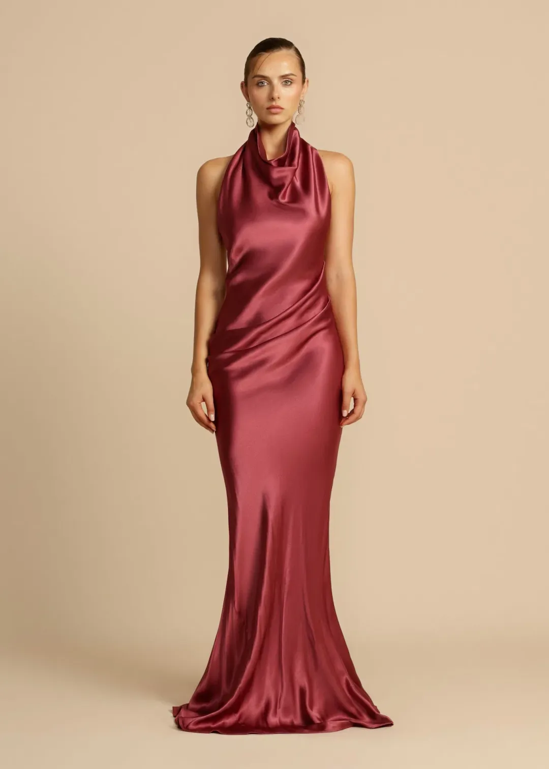 Arcina Ori Gaia Dress Burgundy Rich Plum Hue Size S / AU 8 for rent on The Volte - main image