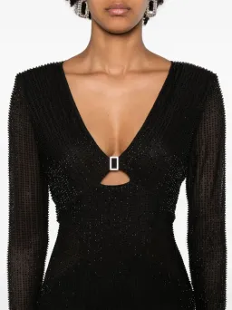 Self Portrait Beaded Mesh Midi Dress Black Size 10 for rent on The Volte - image 6