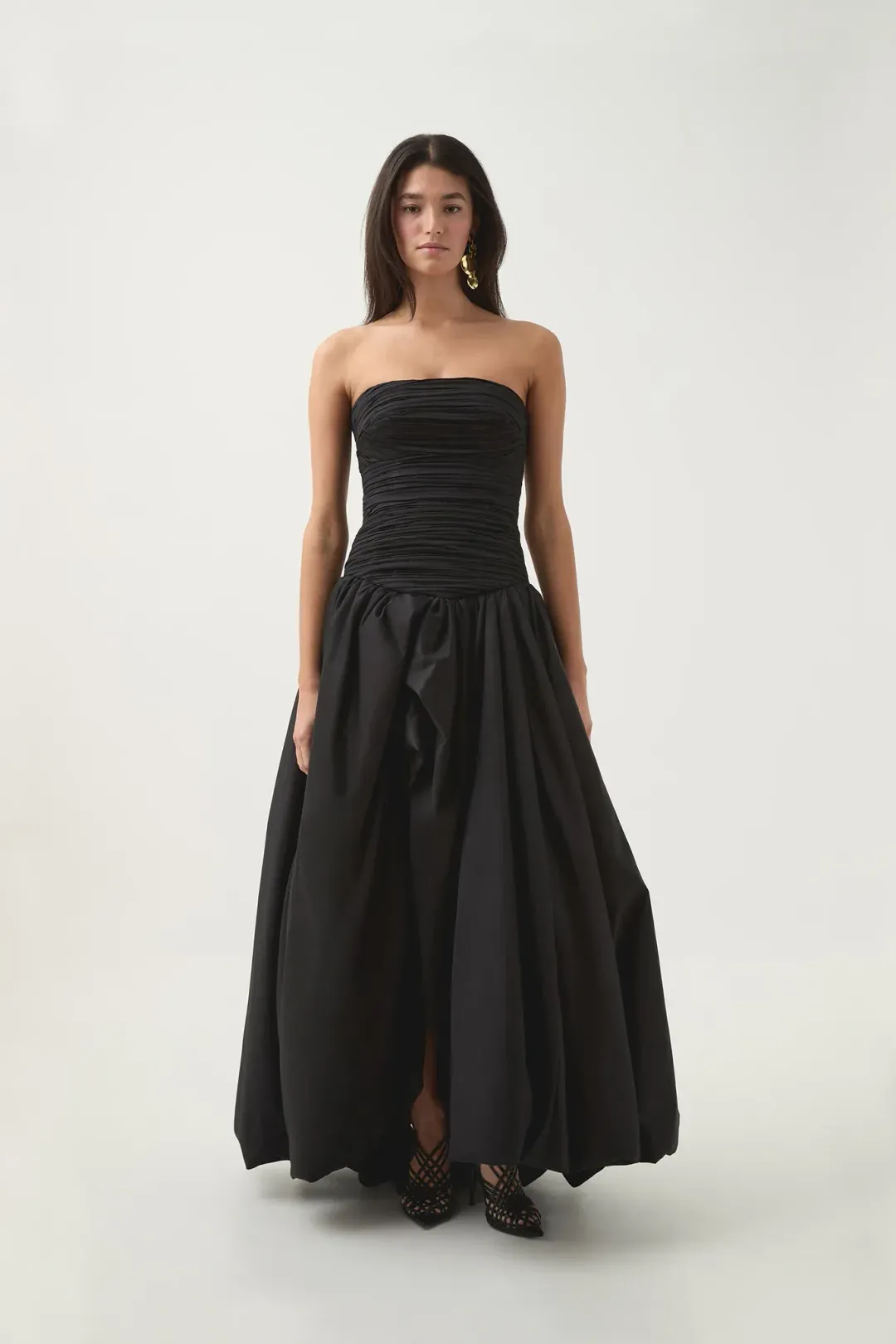 AJE Violette Bubble Hem Maxi Dress in Black Size 8 for rent on The Volte - main image