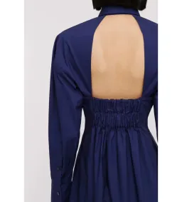Scanlan Theodore Parachute Cut Out Shirt Midi Dress Navy Size AU 10 for rent on The Volte - image 4
