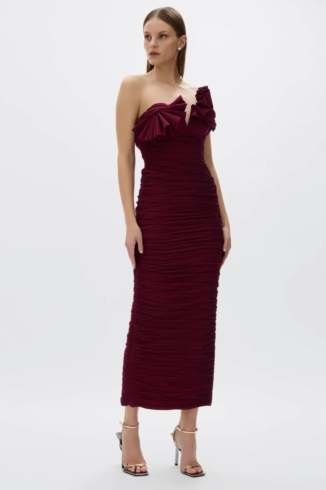 Rachel Gilbert Jensen Burgundy Dress Size AU 12 for rent on The Volte - main image
