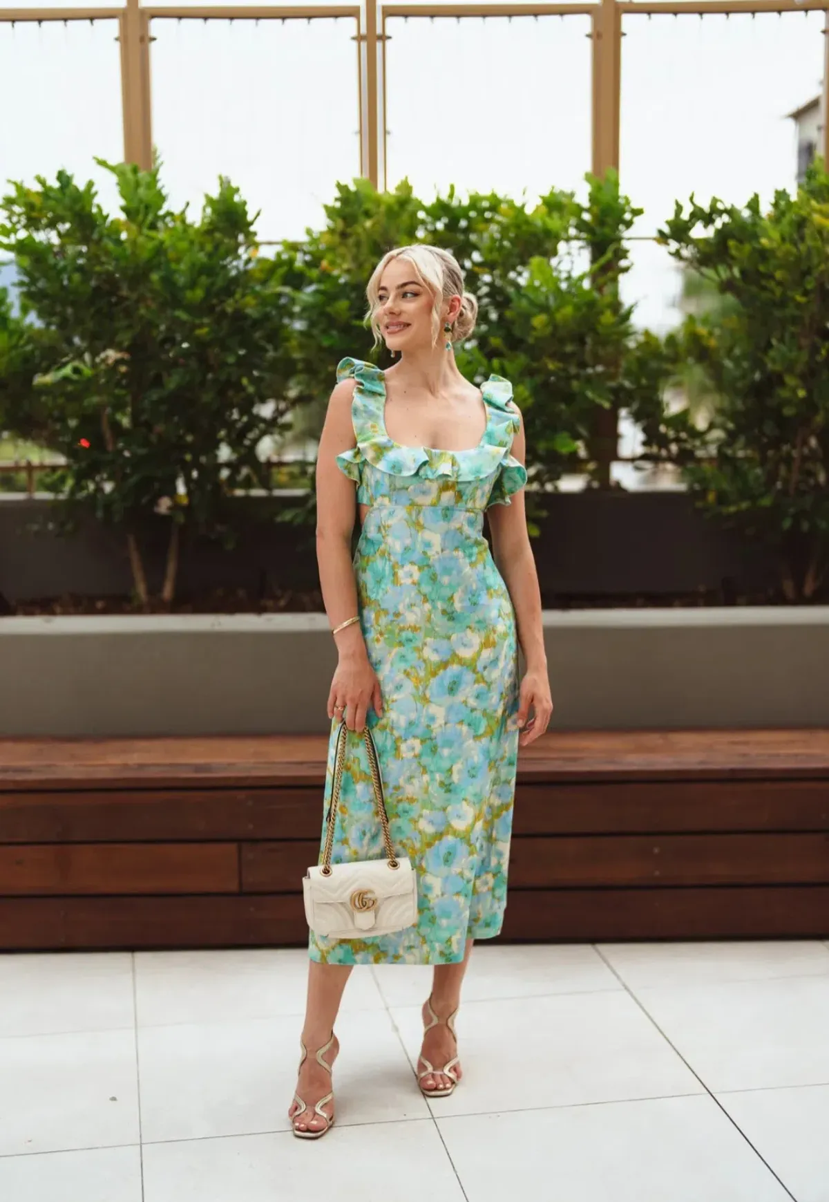 Zimmermann High Tide Frill Midi Dress Size AU 12 for rent on The Volte - main image