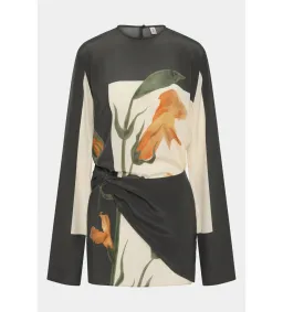 Sir the Label Constance Twist Mini Dress Iris Floral Size AU 10 for rent on The Volte - image 5