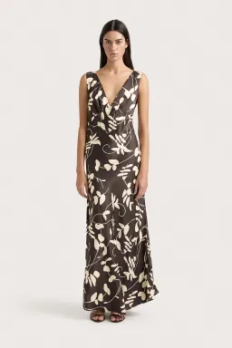 Faithfull The Brand Amiens Maxi Dress Brown Floral Size AU 8 for rent on The Volte - image 1