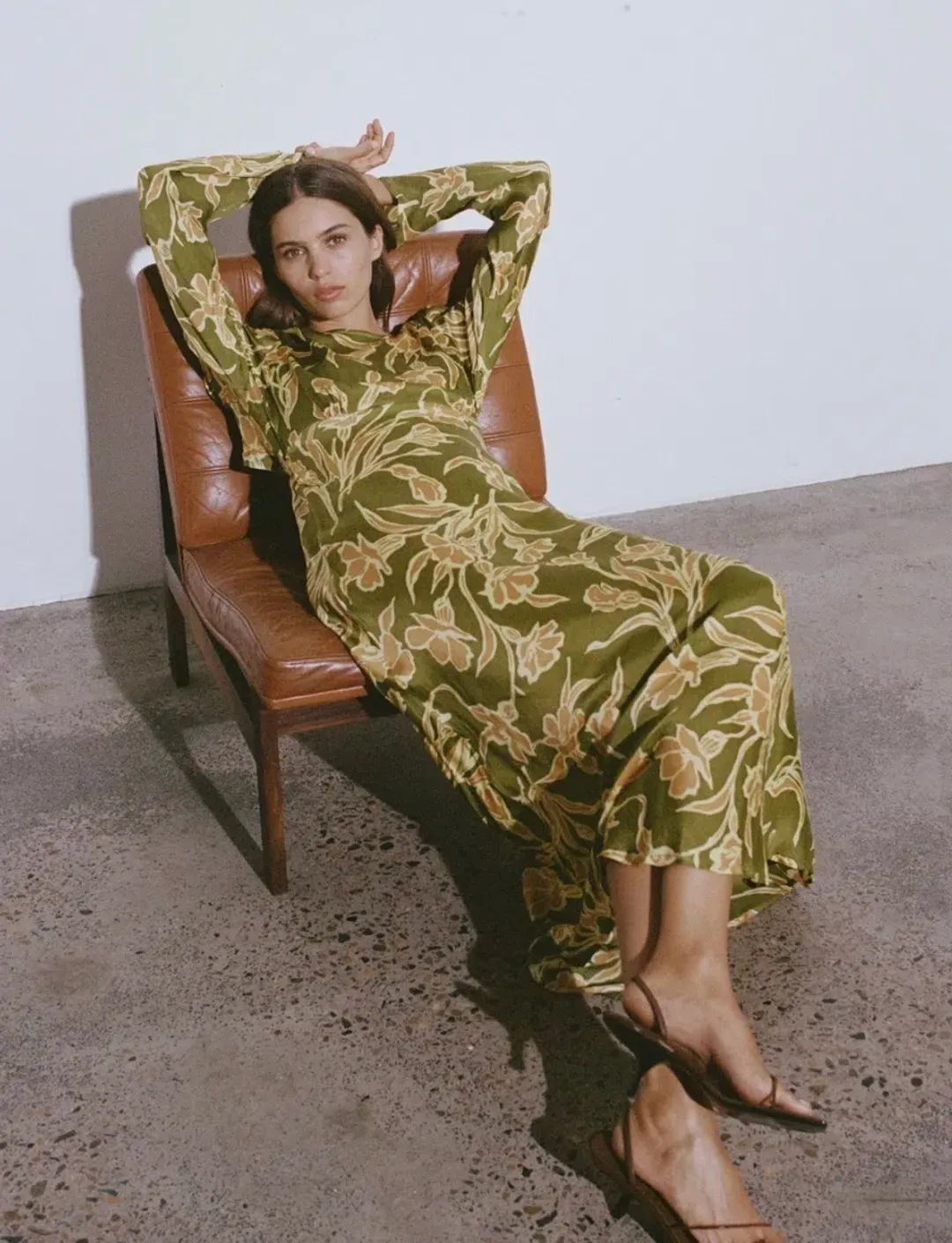 Faithfull Da Cova Maxi Green Floral Size 8 for rent on The Volte - main image