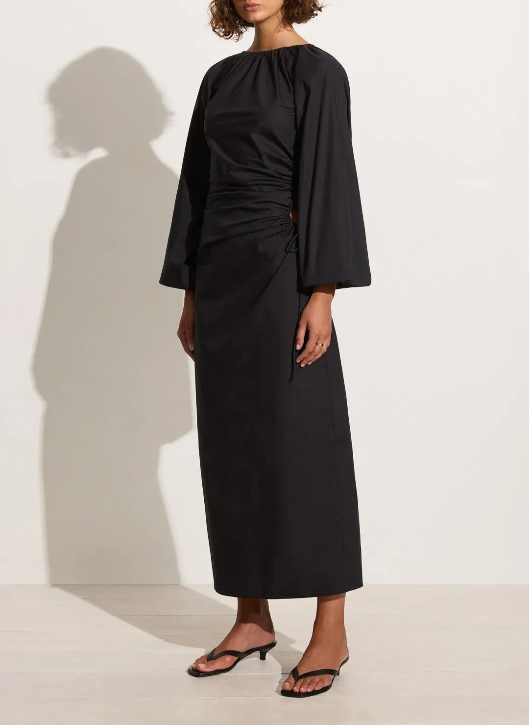 Faithfull The Brand De Deus Midi Dress Black Size AU 8 for rent on The Volte - main image
